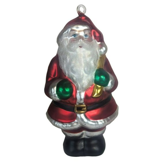 Vintage Blown Glass Santa Claus With Sack of Presents Christmas Figurine 10-Inch - Picture 1 of 6